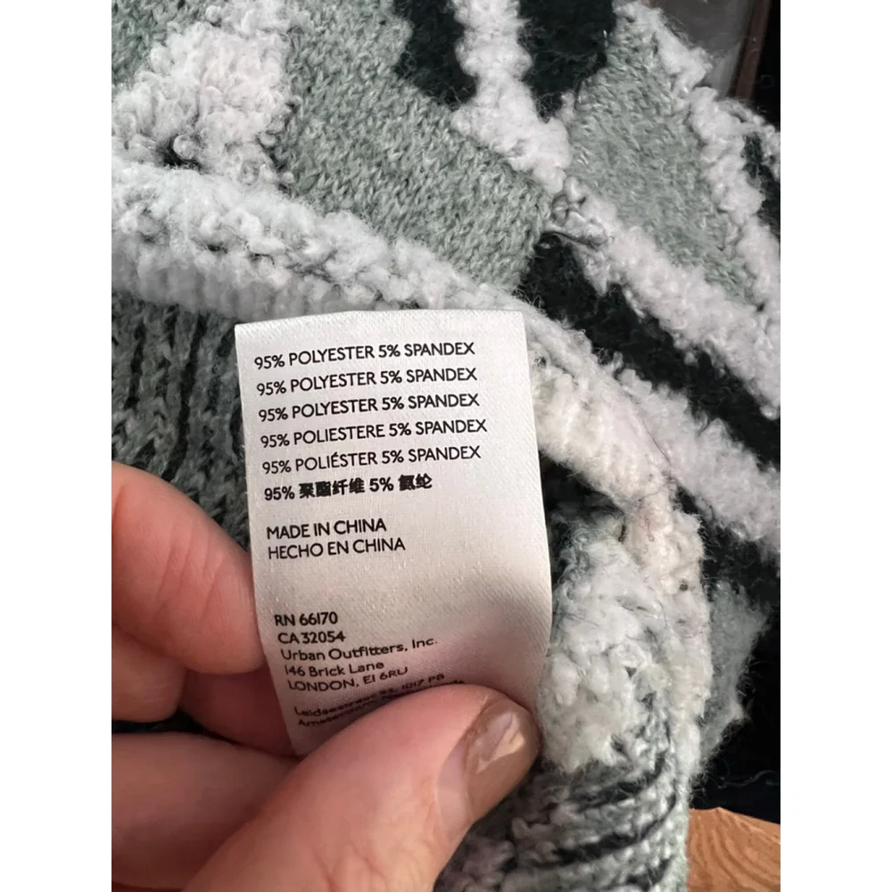 Saturday Sunday by Anthropologie Chevron Boucle Knit Cardigan Jacket Size Large - Picture 5 of 9